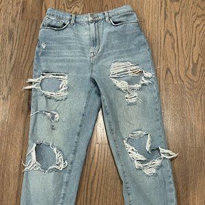 High Rise Ripped Jeans